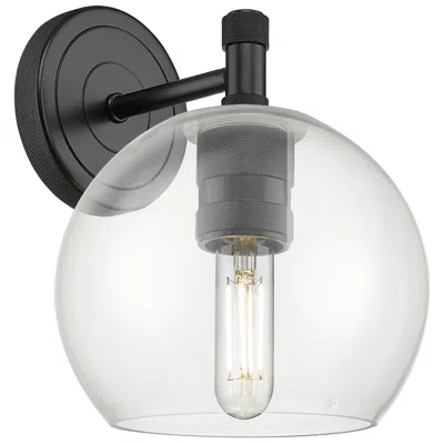 Innovations Lighting Crown Point Athens 8.25" High Matte Black Wall Sconce With Clear Shade