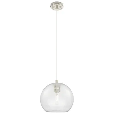 Innovations Lighting Crown Point Athens 8"w Polished Nickel Cord Pendant With Clear Shade