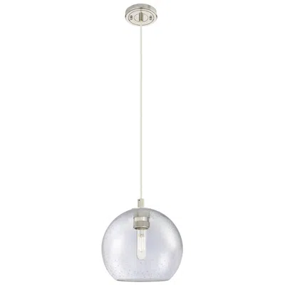 Innovations Lighting Crown Point Athens 8"w Polished Nickel Cord Pendant With Seedy Shade