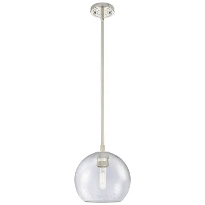 Innovations Lighting Crown Point Athens 8"w Polished Nickel Stem Pendant With Seedy Shade