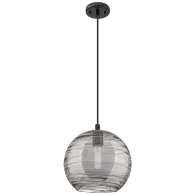 Innovations Lighting Crown Point Athens Deco Swirl 10"w Black Cord Pendant W/ Smoke Shade