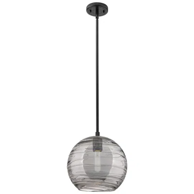 Innovations Lighting Crown Point Athens Deco Swirl 10"w Black Stem Pendant W/ Smoke Shade