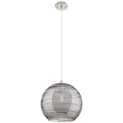Innovations Lighting Crown Point Athens Deco Swirl 10"w Nickel Cord Pendant W/ Smoke Shade