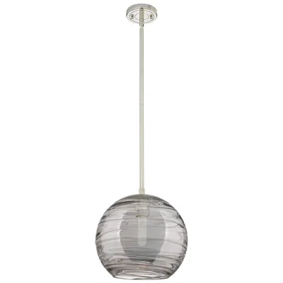 Innovations Lighting Crown Point Athens Deco Swirl 10"w Nickel Stem Pendant W/ Smoke Shade