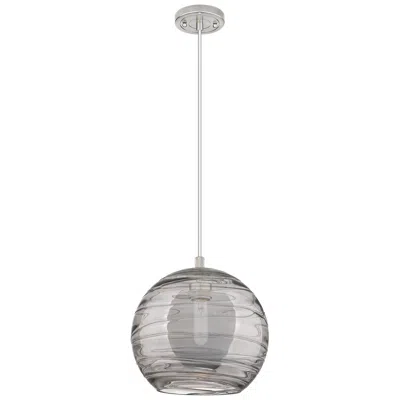 Innovations Lighting Crown Point Athens Deco Swirl 10"w Satin Nickel Cord Pendant W/ Smoke