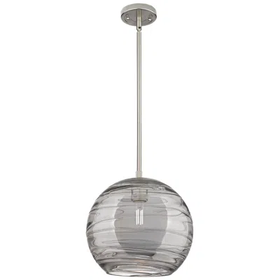 Innovations Lighting Crown Point Athens Deco Swirl 10"w Satin Nickel Stem Pendant W/ Smoke