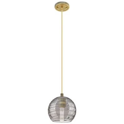 Innovations Lighting Crown Point Athens Deco Swirl 6"w Brass Cord Pendant W/ Smoke Shade