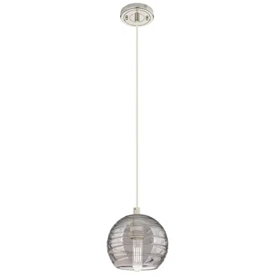 Innovations Lighting Crown Point Athens Deco Swirl 6"w Nickel Cord Pendant W/ Smoke Shade