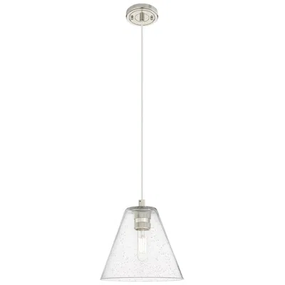 Innovations Lighting Crown Point Berkshire 8"w Polished Nickel Cord Pendant With Seedy Shade