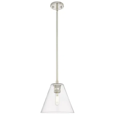Innovations Lighting Crown Point Berkshire 8"w Polished Nickel Stem Pendant With Clear Shade