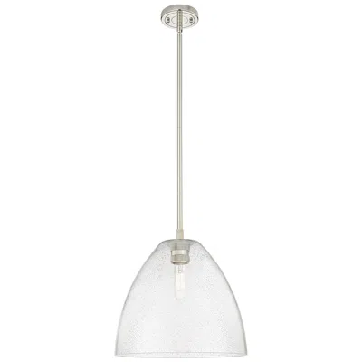 Innovations Lighting Crown Point Bristol 12"w Polished Nickel Stem Pendant With Seedy Shade