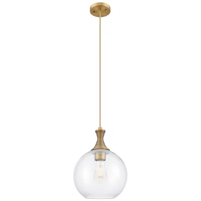 Innovations Lighting Downtown Astor 10"w Metal Cord Brass Mini Pendant W/ Clear Shade