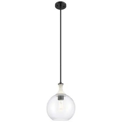 Innovations Lighting Downtown Astor 10"w White Rope Stem Black Mini Pendant W/ Clear Shade