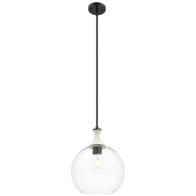 Innovations Lighting Downtown Astor 12"w White Rope Stem Black Mini Pendant W/ Clear Shade