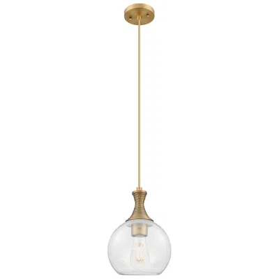 Innovations Lighting Downtown Astor 8"w Metal Cord Brass Mini Pendant W/ Clear Shade