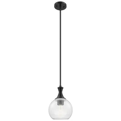 Innovations Lighting Downtown Astor 8"w Metal Stem Matte Black Mini Pendant W/ Clear Shade