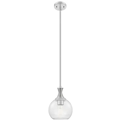 Innovations Lighting Downtown Astor 8"w Metal Stem Satin Nickel Mini Pendant W/ Clear Shade