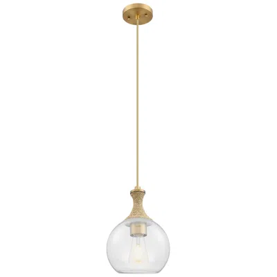 Innovations Lighting Downtown Astor 8"w Rope Cord Brushed Brass Mini Pendant W/ Clear Shade