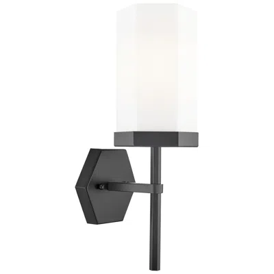 Innovations Lighting Downtown Blakeley 15 "h Matte Black Wall Sconce W/ White Shade
