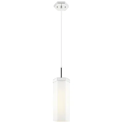 Innovations Lighting Downtown Blakeley 5"w Cord Polished Nickel Pendant W/ White Shade