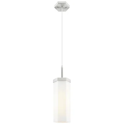 Innovations Lighting Downtown Blakeley 5"w Cord Satin Nickel Pendant W/ White Shade