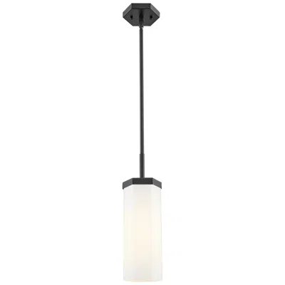 Innovations Lighting Downtown Blakeley 5"w Stem Matte Black Pendant W/ White Shade