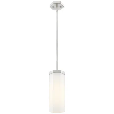 Innovations Lighting Downtown Blakeley 5"w Stem Satin Nickel Pendant W/ White Shade