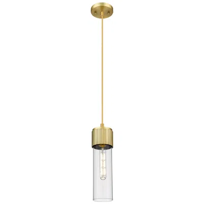 Innovations Lighting Downtown Bolivar 5"w Cord Brushed Brass Pendant W/ Clear Shade