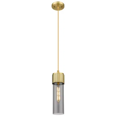 Innovations Lighting Downtown Bolivar 5"w Cord Brushed Brass Pendant W/ Light Smoke Shade