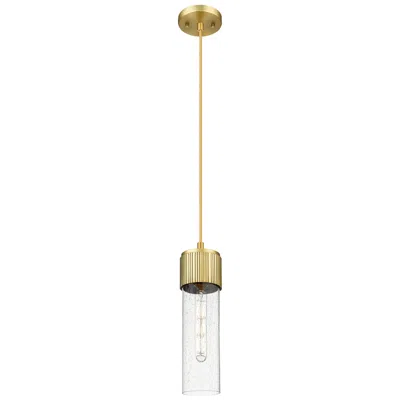 Innovations Lighting Downtown Bolivar 5"w Cord Brushed Brass Pendant W/ Seedy Shade
