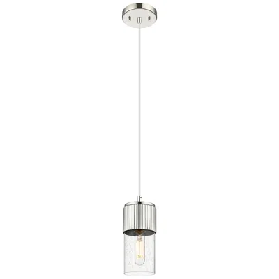 Innovations Lighting Downtown Bolivar 5"w Cord Polished Nickel Pendant W/ Seedy Shade