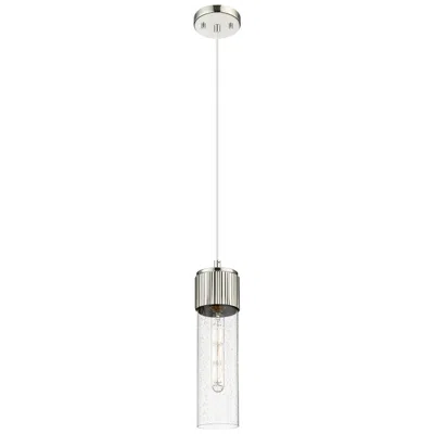 Innovations Lighting Downtown Bolivar 5"w Cord Polished Nickel Pendant W/ Seedy Shade