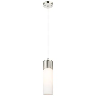 Innovations Lighting Downtown Bolivar 5"w Cord Polished Nickel Pendant W/ White Shade