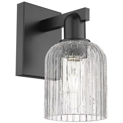 Innovations Lighting Downtown Bridal Veil 11 "h Black Wall Sconce W/ Clear Deco Swirl Shade