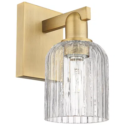 Innovations Lighting Downtown Bridal Veil 11 "h Brass Wall Sconce W/ Clear Deco Swirl Shade