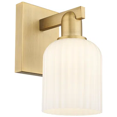 Innovations Lighting Downtown Bridal Veil 11 "h Brass Wall Sconce W/ White Swirl Shade