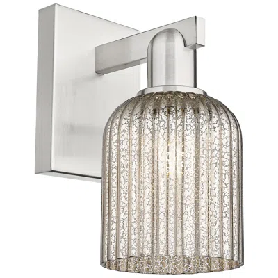 Innovations Lighting Downtown Bridal Veil 11 "h Satin Nickel Wall Sconce W/ Mercury Swirl Shade