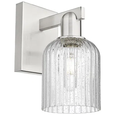 Innovations Lighting Downtown Bridal Veil 11 "h Satin Nickel Wall Sconce W/ Seedy Swirl Shade