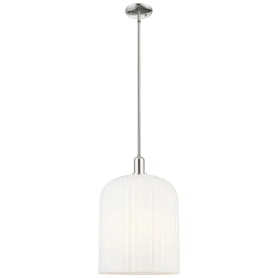 Innovations Lighting Downtown Bridal Veil 12"w 3 Light Nickel Mini Pendant W/ Gloss White