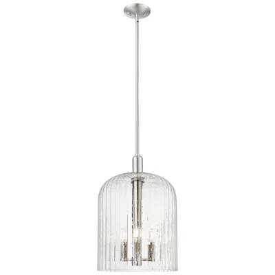 Innovations Lighting Downtown Bridal Veil 12"w 3 Light Satin Nickel Mini Pendant W/ Seedy