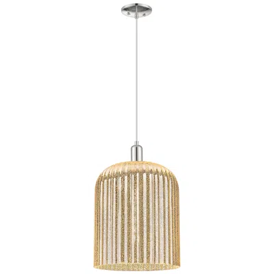 Innovations Lighting Downtown Bridal Veil 12"w Cord Nickel Mini Pendant W/ Mercury Shade