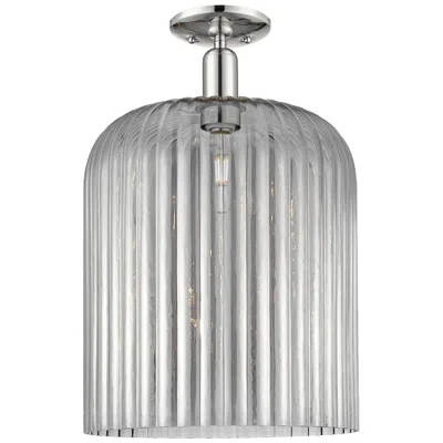 Innovations Lighting Downtown Bridal Veil 12"w Nickel Semi Flush Mount W/ Light Smoke Shade