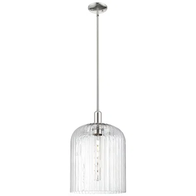 Innovations Lighting Downtown Bridal Veil 12"w Polished Nickel Mini Pendant W/ Clear Shade