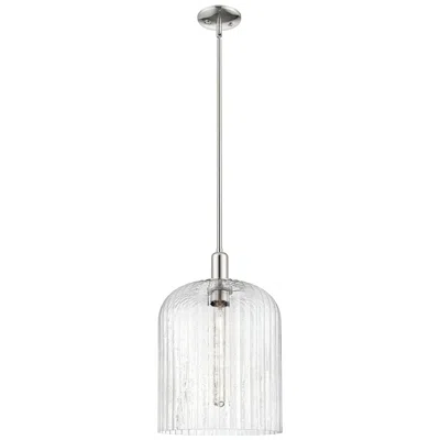 Innovations Lighting Downtown Bridal Veil 12"w Polished Nickel Mini Pendant W/ Seedy Shade