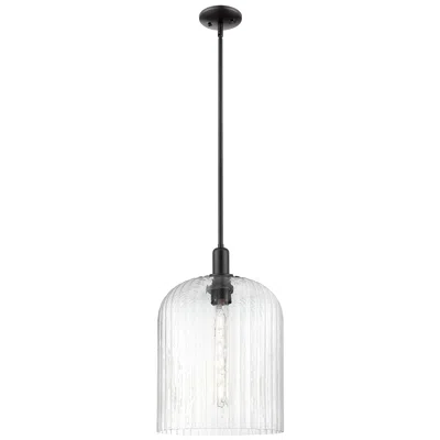 Innovations Lighting Downtown Bridal Veil 12"w Stem Matte Black Mini Pendant W/ Seedy Shade