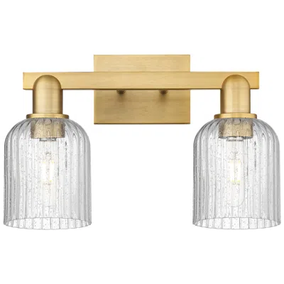 Innovations Lighting Downtown Bridal Veil 16"w Brass Vanity Light W/ Seedy Swirl Shade