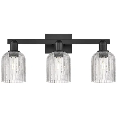 Innovations Lighting Downtown Bridal Veil 24"w Black Vanity Light W/ Clear Swirl Shade