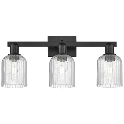 Innovations Lighting Downtown Bridal Veil 24"w Black Vanity Light W/ Seedy Swirl Shade