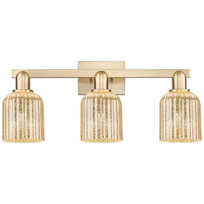 Innovations Lighting Downtown Bridal Veil 24"w Bronze Vanity Light W/ Mercury Swirl Shade