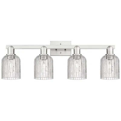 Innovations Lighting Downtown Bridal Veil 32"w Satin Nickel Vanity Light W/ Clear Swirl Shade